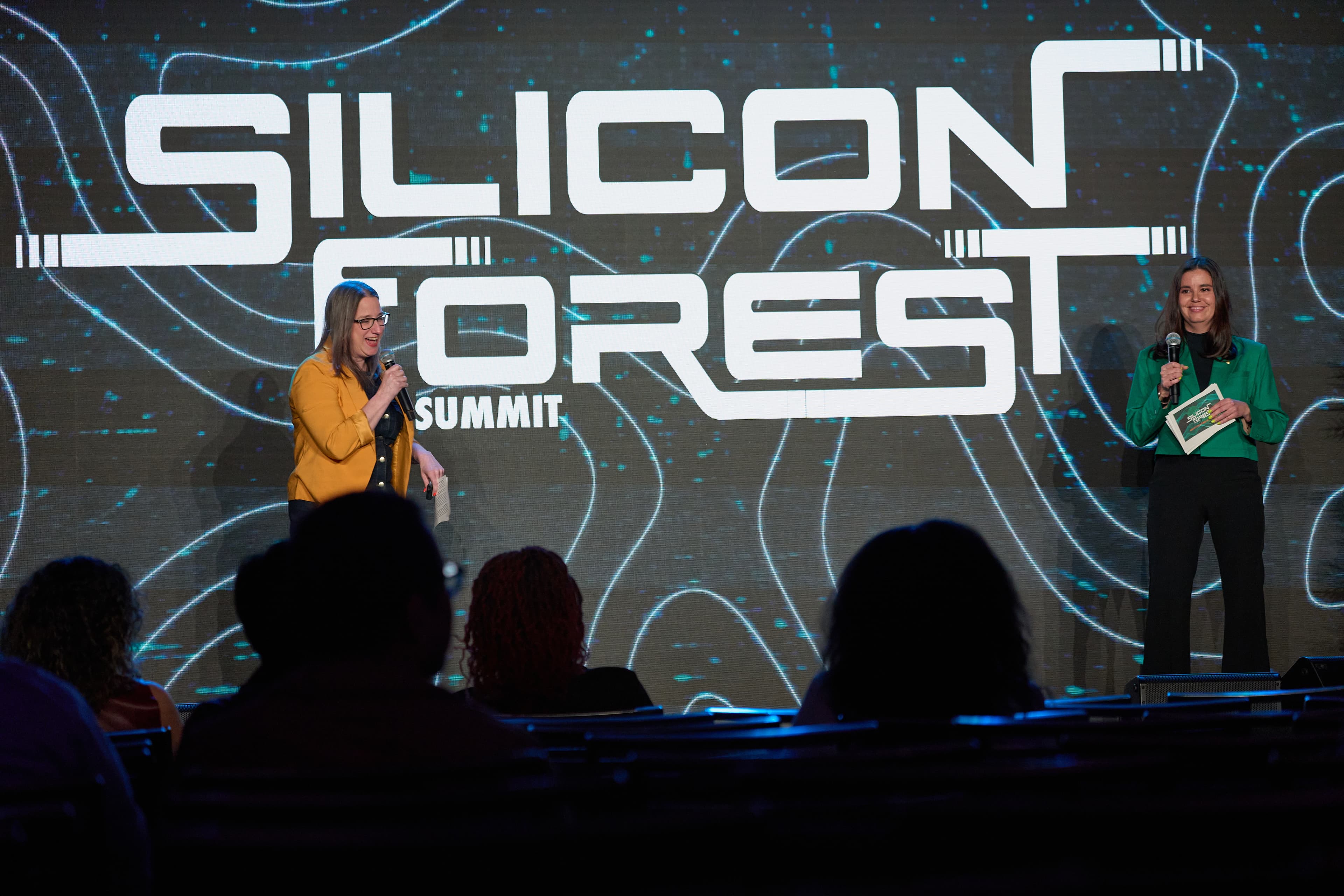 AI Portland co-founders on stage at the Silicon Forest Summit